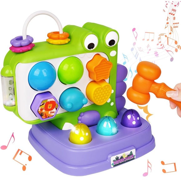 Baby👶🏽 7 in 1 Versatile Activity Cube wShape Sorter Activity&Whack A Mole Game - Picture 1 of 8